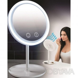 Настольное косметическое зеркало NuBrilliance Beauty Breeze Mirror с подсветкой . . фото 1