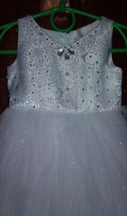 Детское нарядное платье "Краля" (белое / блеск) - праздничное моднейше. . фото 4
