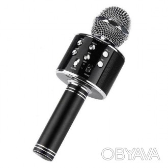 Беспроводной микрофон караоке bluetooth WS858 Karaoke Black Беспроводной караоке. . фото 1