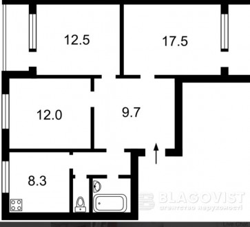 Продажа 3-комнатной квартиры общей площадью 72 кв.м., дом расположен по адресу у. . фото 3