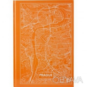 Книга канцелярська А4 Axent Maps Prague в клітинку 96арк, тверда обкладинка перс. . фото 1