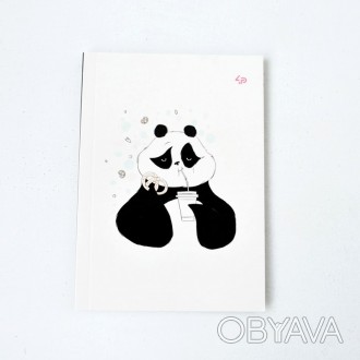 Блокнот В6 Profiplan Funny series panda and cake в крапку 40арк, м'яка обкладинк. . фото 1