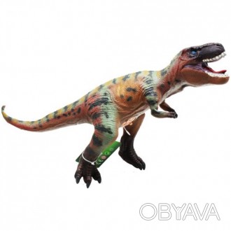 Фигурка динозавра оснащена звуковыми эффектами - рычит. Игрушка выполнена из пло. . фото 1