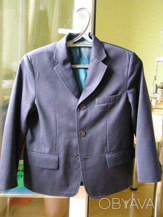 Темно-синего цвета в отличном состоянии : пиджак 134/72, жилет и брюки. Длина бр. . фото 1