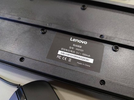 Набор клавиатура и мышь Lenovo KM101 Стильный износостойкий комплект Lenovo KM10. . фото 5