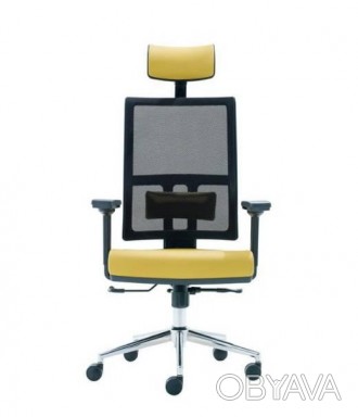 Тип: Крісло офісне
Колір: жовтий з чорним
Оббивка: екошкіра+сітка
Механізм: Рекл. . фото 1