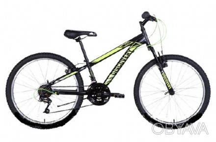 Велосипед ST 24 Discovery RIDER AM DD рама-11,5 черно-салатный (м) 2021 OPS-DIS-. . фото 1