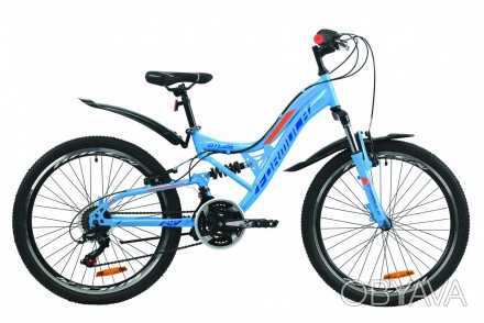 Велосипед ST 24 Formula ATLAS AM2 Vbr рама-14 синий с оранжевым с крылом OPS-FR-. . фото 1