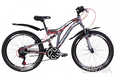 Велосипед ST 24 Discovery ROCKET AM2 Vbr рама-15 графитово-белый с красным (м) с. . фото 1
