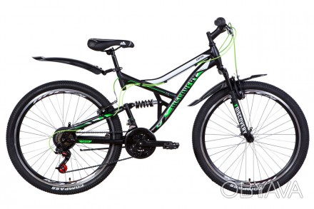 Велосипед ST 26 Discovery CANYON AM2 Vbr рама-17,5 черно-зеленый с белым (м) с к. . фото 1