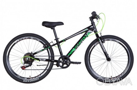 Велосипед AL 24 Discovery QUBE Vbr рама-11,5 черно-зеленый 2021 OPS-DIS-24-269 \. . фото 1