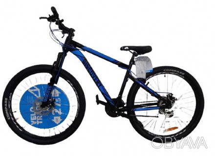 Велосипед ST 27.5 Discovery TREK AM DD рама-17,5 черно-синий 2021 OPS-DIS-27.5-0. . фото 1