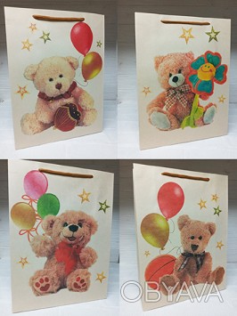 Пакет 31*45*19 "Ведмедики з кульками" (12 шт в пак). . фото 1