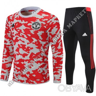 Купить футбольный костюм для мальчика Манчестер Юнайтед Adidas 2021-2022 камуфля. . фото 1