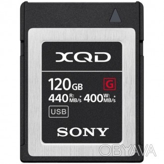 
Карта памяти Sony 120GB XQD G Series R440MB/S W400MB/S (QDG120F)
3 роки гаранті. . фото 1