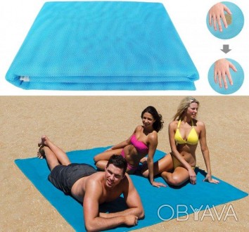 Пляжная подстилка анти-песок Sand Free Mat | пляжный коврик | коврик для пикника. . фото 1