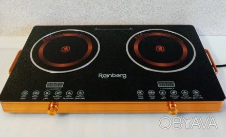 
Електрична плита, настільна інфрачервона на 2 конфорки 5000W Rainberg RB-816
 І. . фото 1
