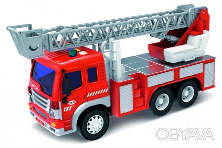 Инерционная пожарная машинка в удобном масштабе 1:16. У игрушечной машинки с пом. . фото 1
