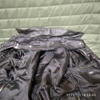 Куртка мужская кожанная "BOSS" с подстежкой и откидным воротником, спи. . фото 12