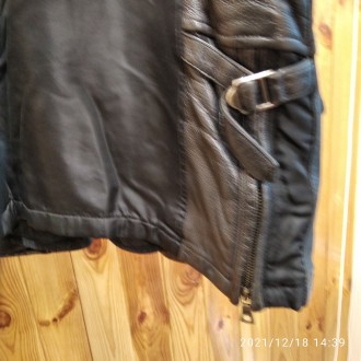 Куртка мужская кожанная "BOSS" с подстежкой и откидным воротником, спи. . фото 6