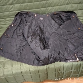 Куртка мужская кожанная "BOSS" с подстежкой и откидным воротником, спи. . фото 13