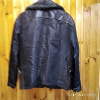 Куртка мужская кожанная "BOSS" с подстежкой и откидным воротником, спи. . фото 4