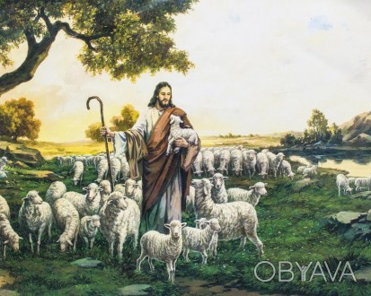 Алмазна картина HX042 "Пастух зі стадом овець", розміром 30х40 см Работаем с 201. . фото 1