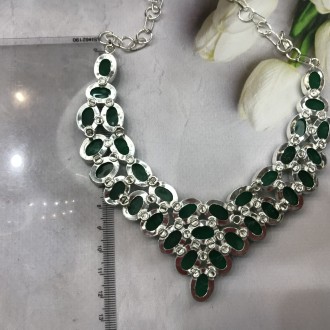 Предлагаем Вам купить красивое ожерелье - натуральный индийский изумруд в серебр. . фото 7