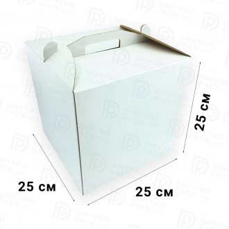 Коробка для торта из 3-х слойного белого гофрокартона 250х250х250 мм
Коробка сам. . фото 3