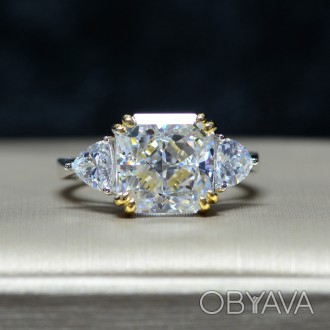 Женское Обручальное Кольцо GICA GEMA, кольцо из серебра 925 пробы с желтым и бел. . фото 1