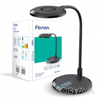 
Настольный светильник Feron DE1731 в стильном дизайне отлично подойдет для совр. . фото 1