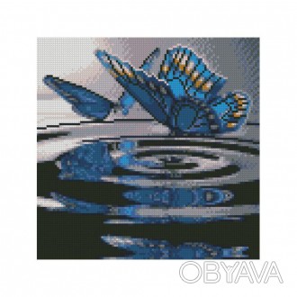 Алмазна картина CA-0026 "Метелики на воді", розміром 30х30 см Работаем с 2011 го. . фото 1