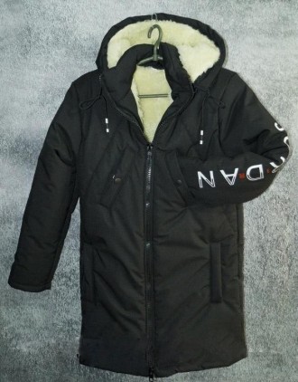 Зимняя теплая куртка-пальто на мальчика удлиненного типа. Производство Украина. . . фото 2