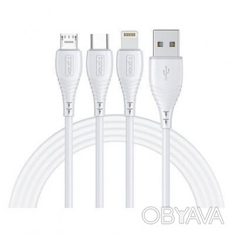 Многофункциональный USB-кабель 3 в 1 T-PHOX T-F831 Plus 3 предназначается для вы. . фото 1