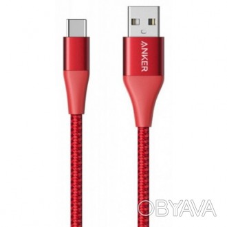 Дата кабель USB 2.0 AM to Type-C 0.9m Powerline+ II Red Anker (A8462H91). . фото 1