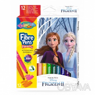 Фломастеры Colorino Frozen II в 12 красивых, сочных цветах. Благодаря коническом. . фото 1