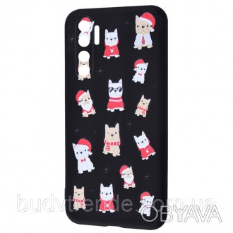 TPU чехол WAVE Fancy для Xiaomi Mi Note 10 Lite (Dogs / Black). . фото 1