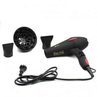 Профессиональный фен для волос Domotec MS-0219 3000W Black - Функциональный и уд. . фото 3