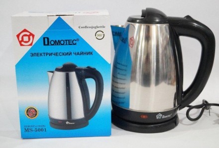 Электрочайник 1500W Domotec MS-5001 Серебро – оптимальная модель чайника на 2 ли. . фото 5