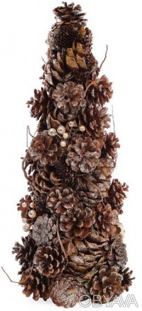  Новогодняя декоративная елка Шишки золотистые. 
 Натуральные шишки с декором ис. . фото 1