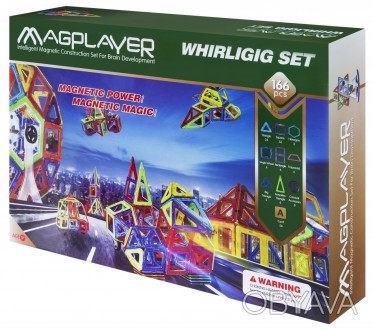 Конструктор MagPlayer из 166 деталями - магнитный набор нового поколения для раз. . фото 1