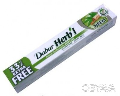 Натуральная формула зубной пасты Dabur Herb’l Neem (ним) с уникальным сочетанием. . фото 1