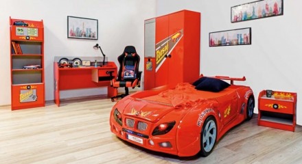 Кровать машина с подсветкой для детской комнаты - кровать машинка с пультом упра. . фото 10
