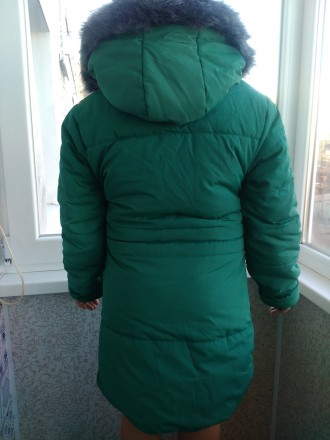 Зимняя куртка-пальто на девочек. Цвет - зеленый 
Модель классическая прямая, сза. . фото 8