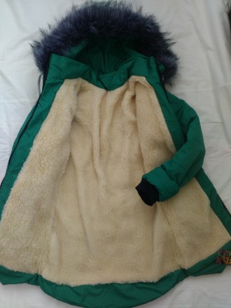 Зимняя куртка-пальто на девочек. Цвет - зеленый 
Модель классическая прямая, сза. . фото 5