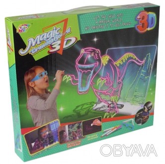 Магическая 3d доска для рисования YiMa Toys YM 191 ДинозаврДоска для рисования 3. . фото 1