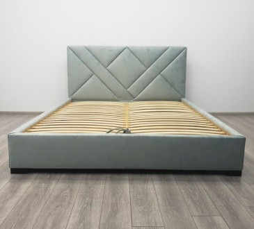 
Односпальне ліжко Стелла з підйомним механізмом 120x200 оздоблене геометричними. . фото 4