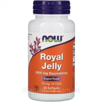 Маточное Молочко 1000 мг, Royal Jelly, Now Foods, 60 гелевых капсул. Київ. фото 1 Маточное Молочко 1000 мг, Royal Jelly, Now Foods, 60 гелевых капсул. Київ. фото 1