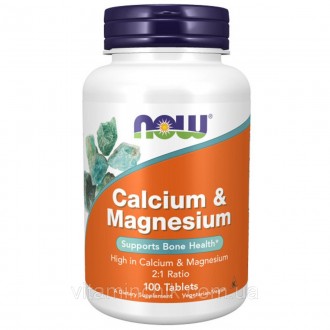 Кальций и Магний, Calcium & Magnesium 2:1 Ratio, Now Foods, 100 таблеток. Київ. фото 1 Кальций и Магний, Calcium & Magnesium 2:1 Ratio, Now Foods, 100 таблеток. Київ. фото 1