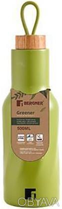 Термос-пляшка Bergner Greener, об’єм 500мл. Зручна пляшка-термос, щоб ви м. . фото 1